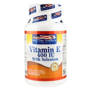 Vitamin E 400 IU con Selenio Healthy America | Antioxidante Celular | 100 Softgels