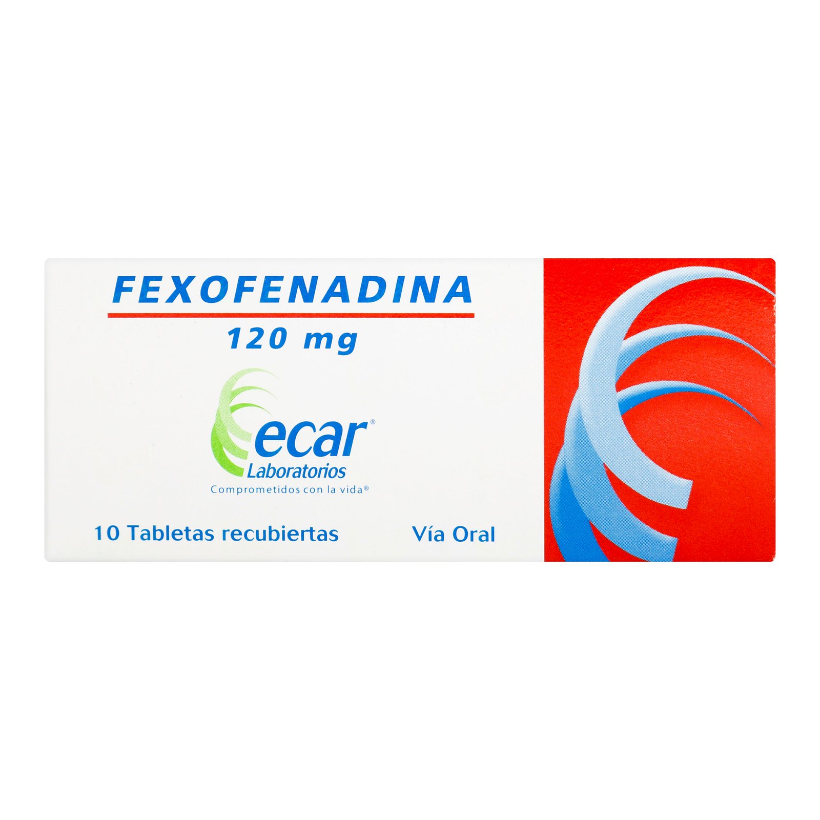 Fexofenadina 120 mg 10 tabletas | Antihistamínico eficaz para alergias y rinitis