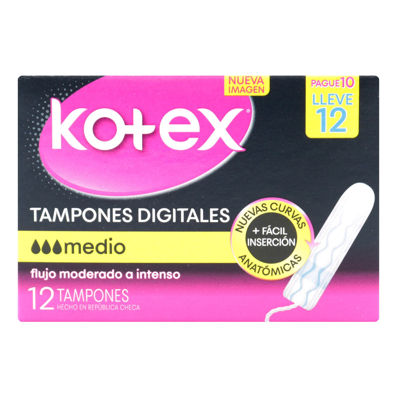 Kotex Tampones Digitales Medio x12