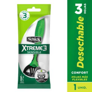 Schick Xtreme3 Sensible Desechable x1 | Afeitado suave con 3 hojas flexibles y confort extra
