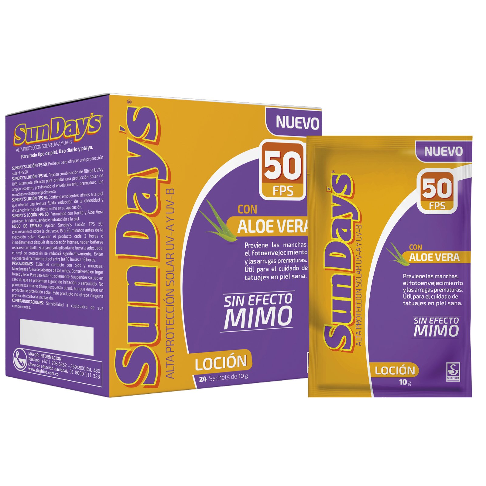 SunDay’s Loción Solar FPS 50 x24 sachets