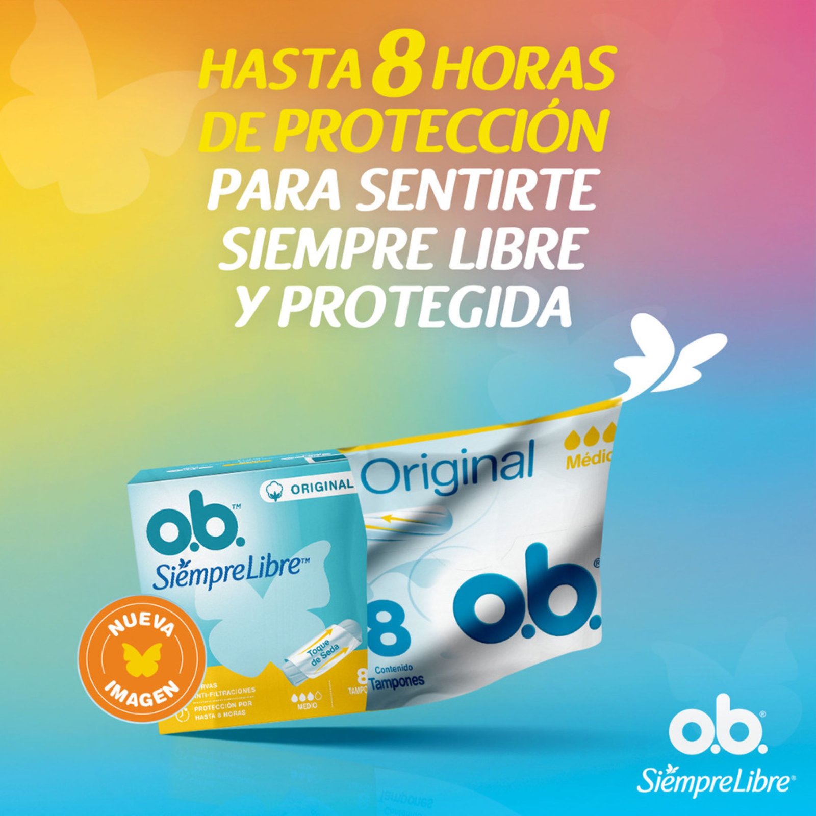 OB Tampones Siempre Libre Medio x8 | Para flujo moderado - Imagen 2