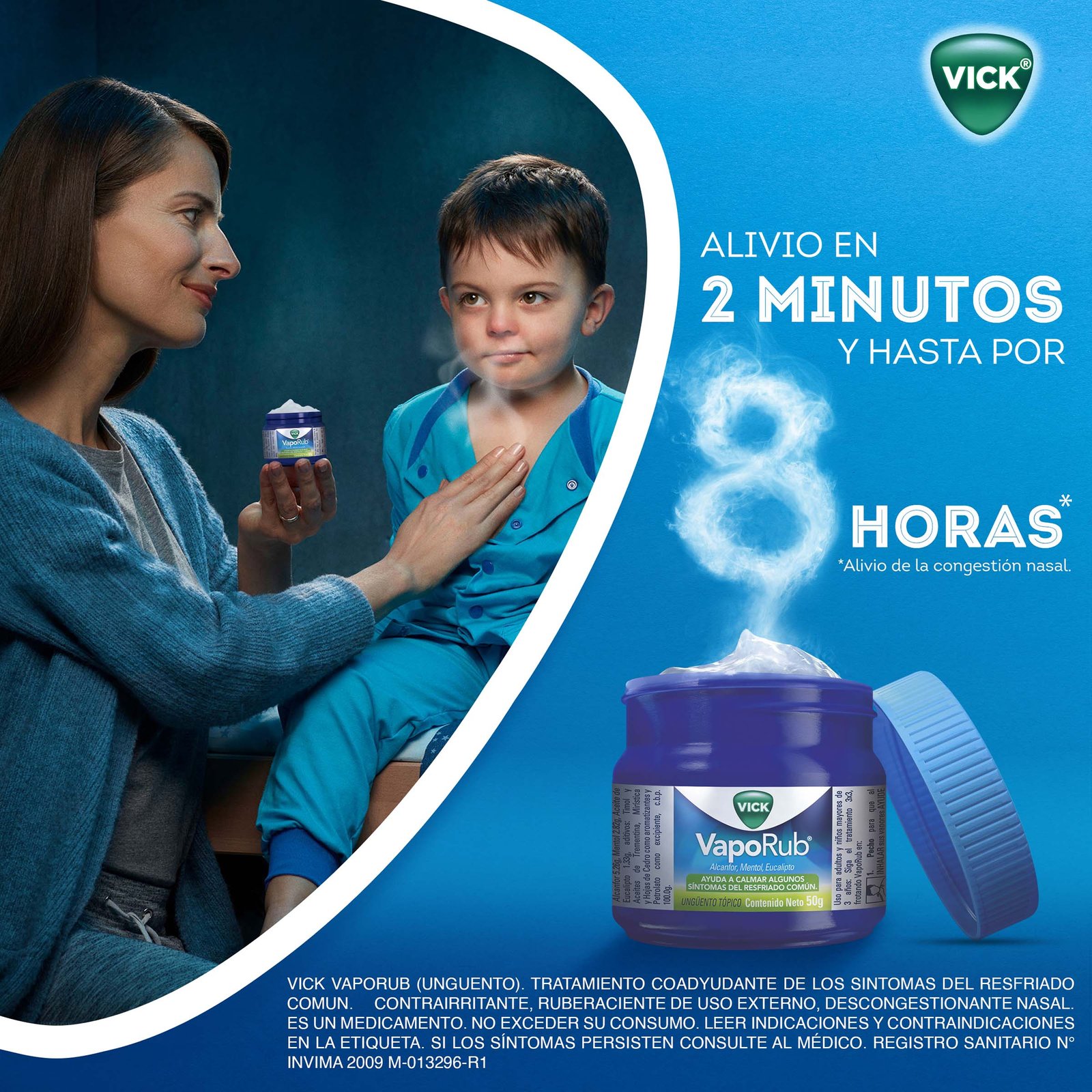 VapoRub 50g | Ungüento para resfriados y dolores musculares - Imagen 2